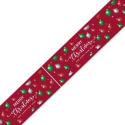 TAŚMA ŚWIĄTECZNA Z NADRUKIEM 45MM x 50M Merry Christmas - magenta