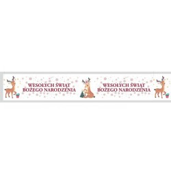 TAŚMA ŚWIĄTECZNA Z NADRUKIEM 45MM x 50M Reniferki